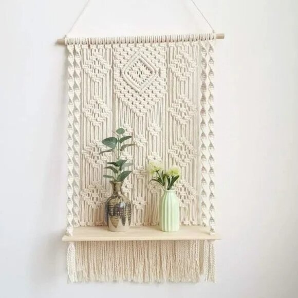 HANDMADE Macrame Wall Hanging Shelf - Picture 6 of 6